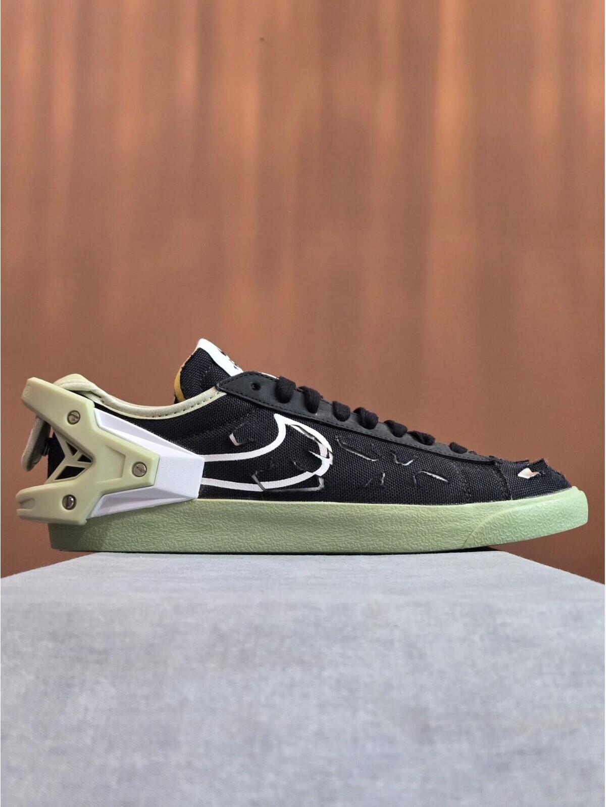 Nike Blazer Low X Acronym - Black Olive Aura (Do9373-001) Men's 7 Women's 8.5